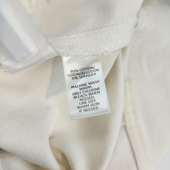 LOFT Cream Utility Skirt Button Front Safari Military Cotton Twill Size 12 - Picture 6 of 9